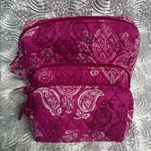 Vera Bradley Pink Quilted Cosmetics Bag Set